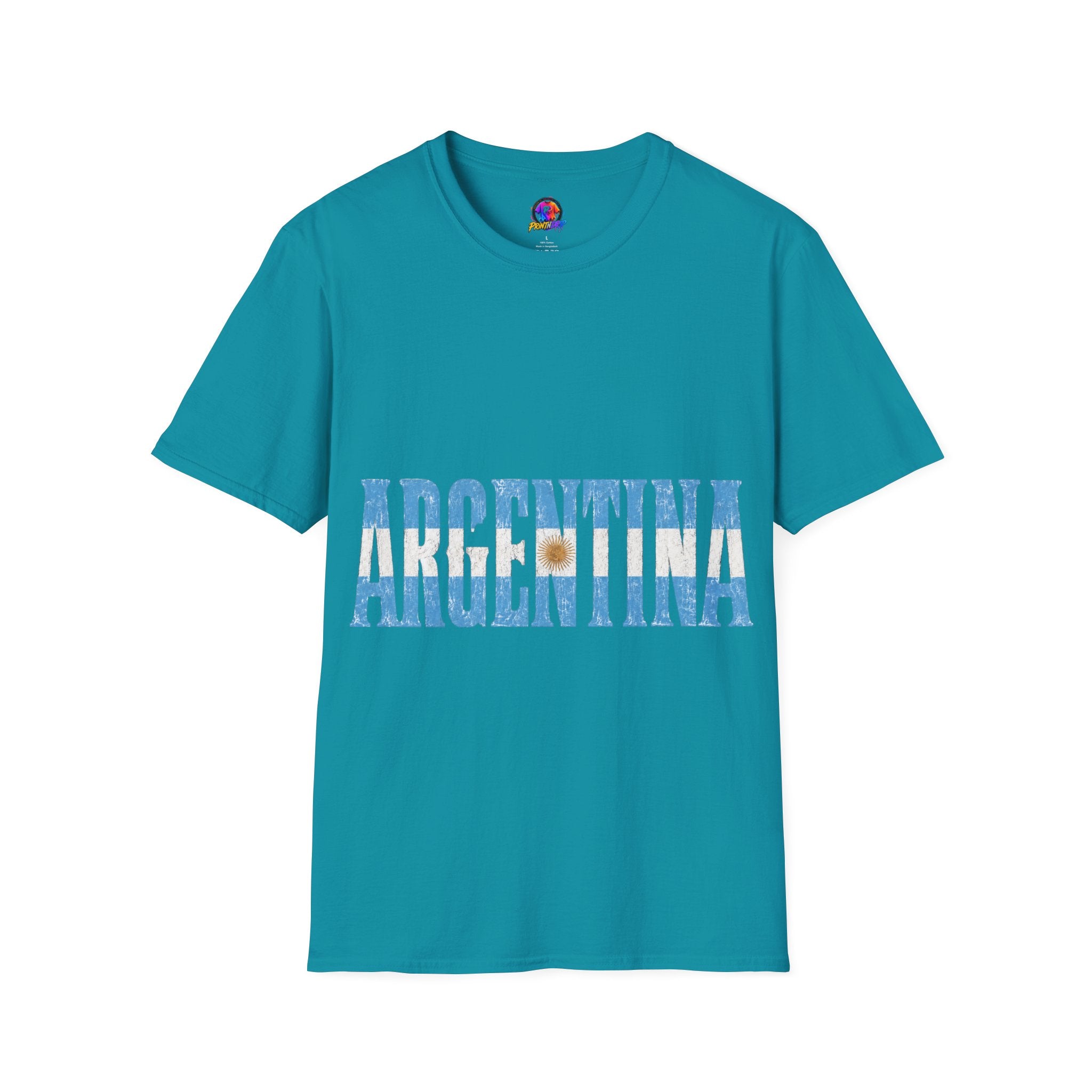 Argentina Beach Vibes T-Shirt — Distressed Blue "ARGENTINA" Graphic