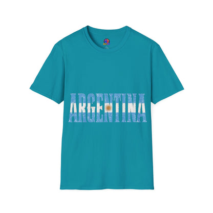 Argentina Beach Vibes T-Shirt — Distressed Blue "ARGENTINA" Graphic