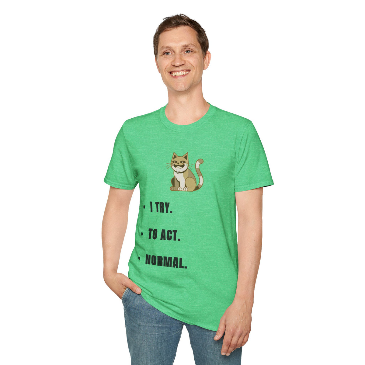 I Try Cat T-Shirt — Cute Cat Illustration Tee with "I Try." Text - Trending Now - September 2026