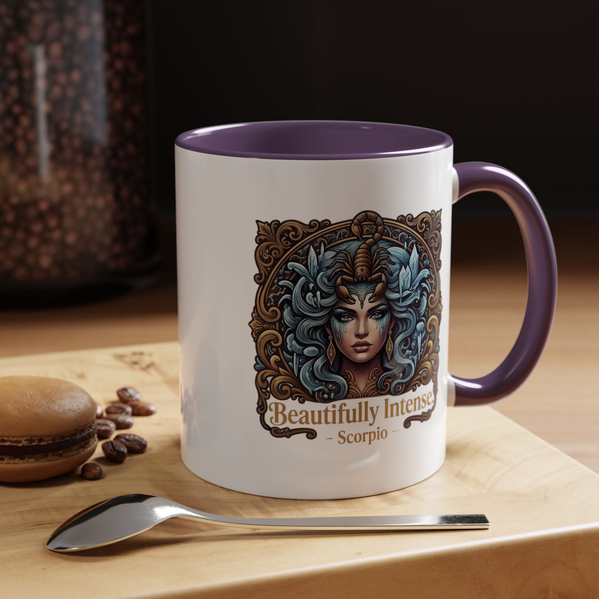 Scorpio Accent Coffee Mug — "Beautifully Intense" Zodiac Design (11/15oz)