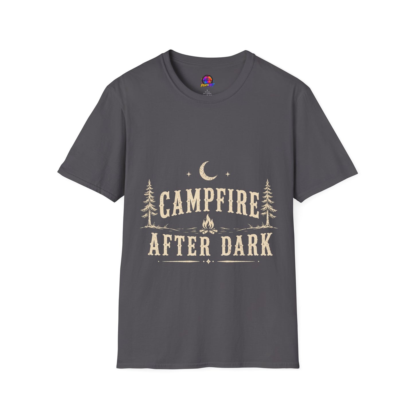 Campfire After Dark T-Shirt — Moonlit Camping Graphic Tee