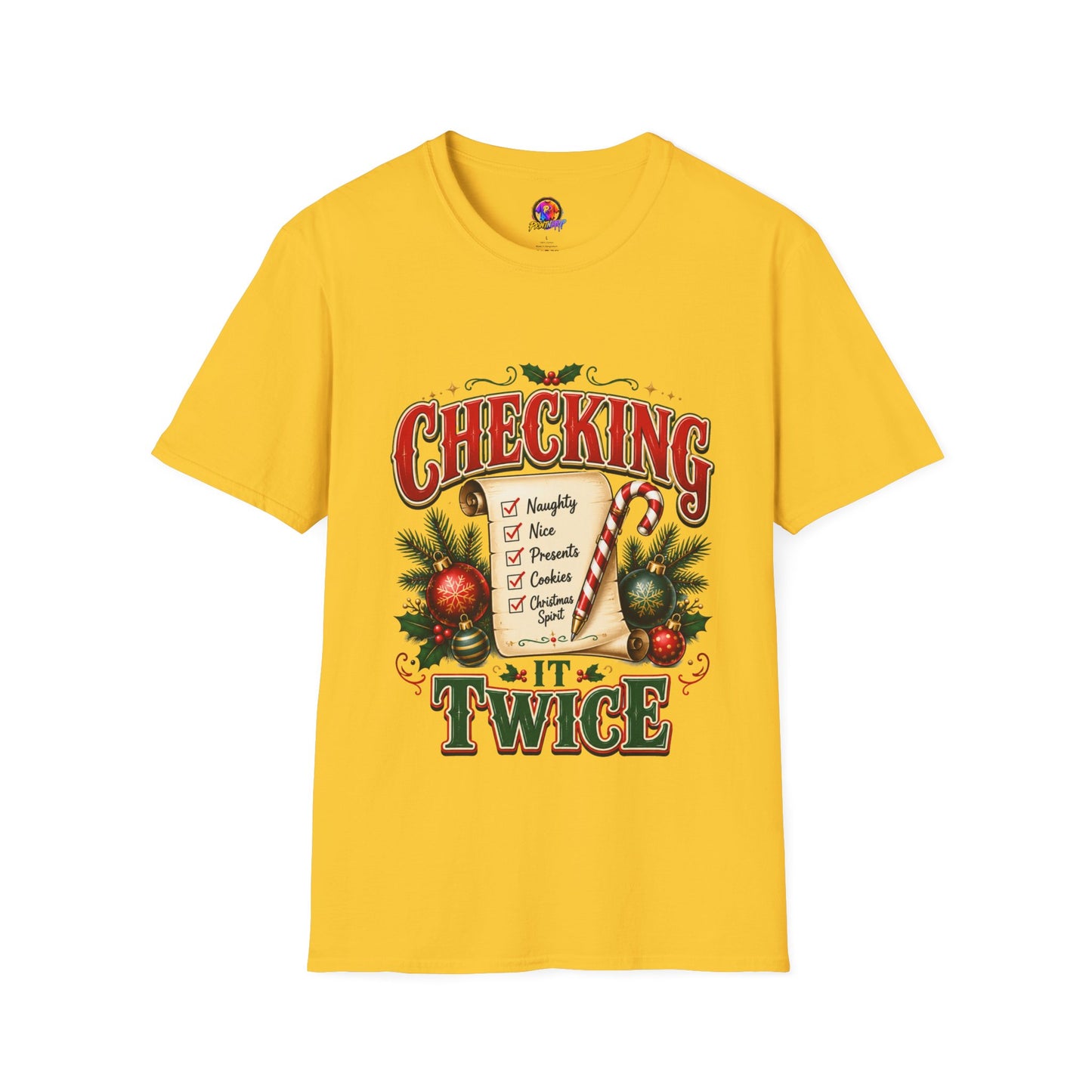 Checking It Twice Christmas T-Shirt — Naughty or Nice Holiday Tee