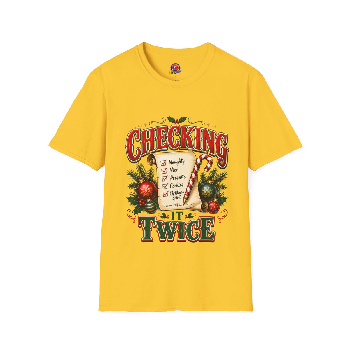 Checking It Twice Christmas T-Shirt — Naughty or Nice Holiday Tee