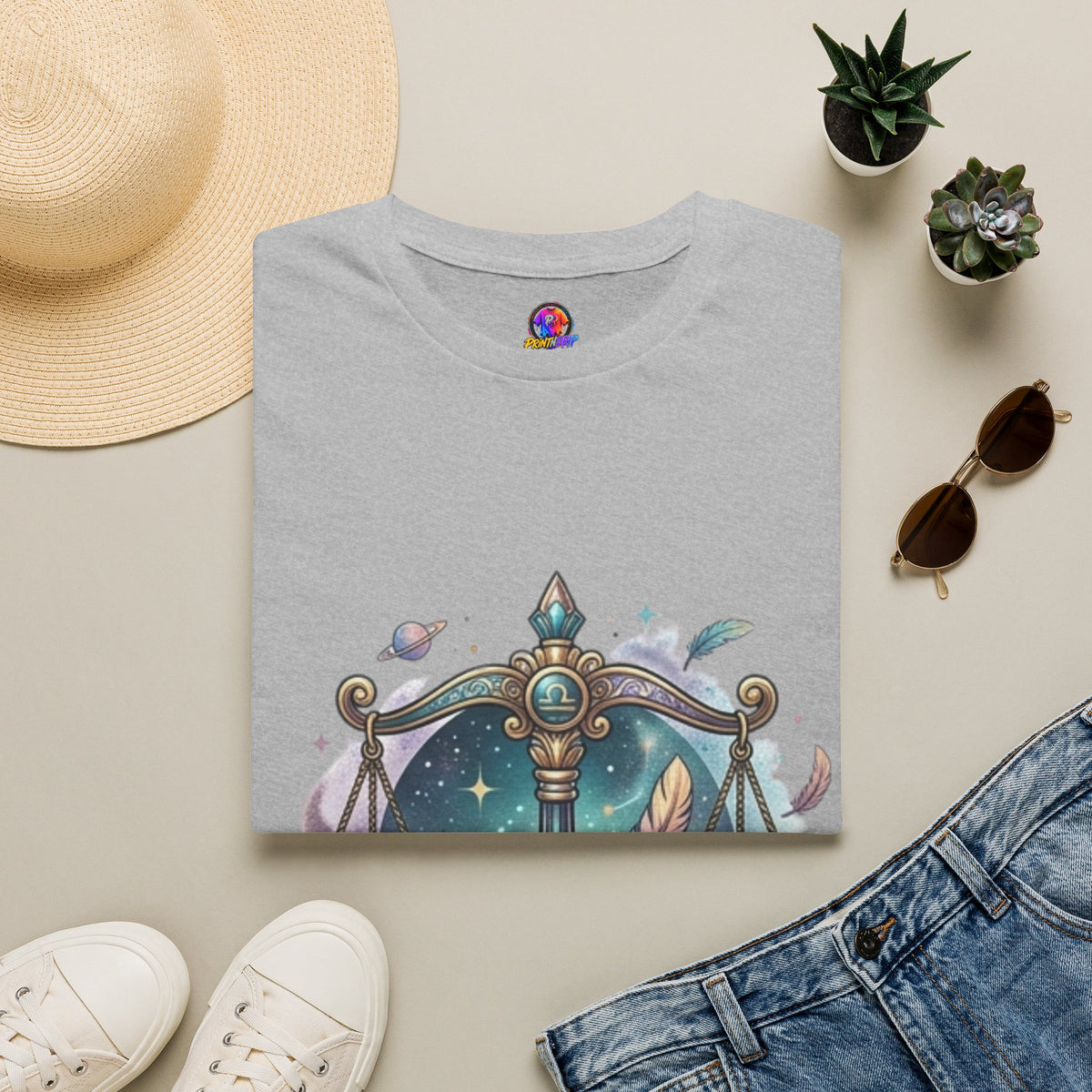 Libra Scales Zodiac T-Shirt — Celestial Astrology Graphic Tee