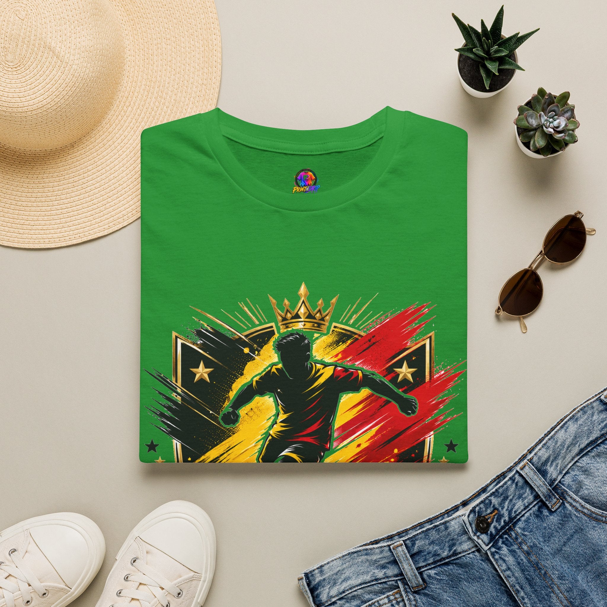 Belgium Soccer T-Shirt — 'Tricolor Strike' Graphic Jersey Tee