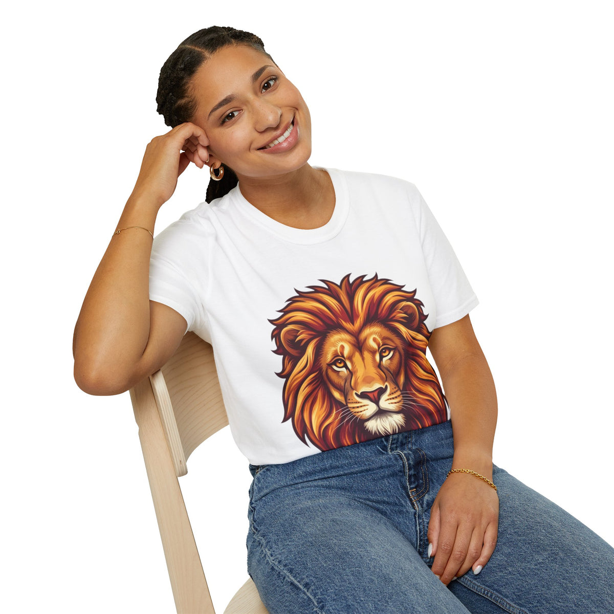 Leo Zodiac Lion Face T-Shirt — Majestic Lion Head Graphic Tee