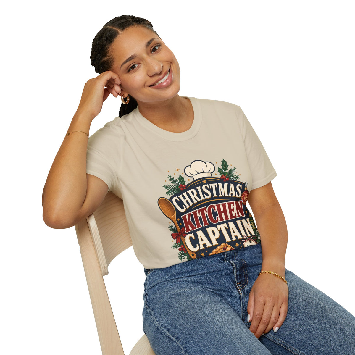 Christmas Kitchen Captain T-Shirt — Festive Holiday Cooking Tee