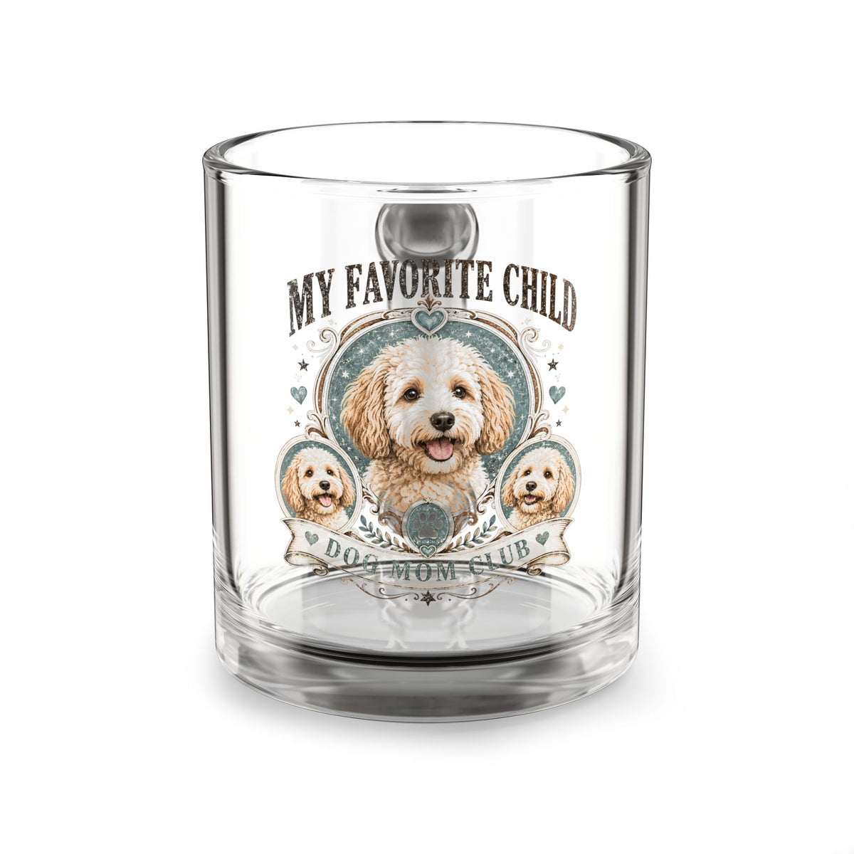 Glass Mug — "My Favorite Child" Cute Dog Portrait 10oz Milo Bailey Dog Dad Mom  Glass Mug 10 oz