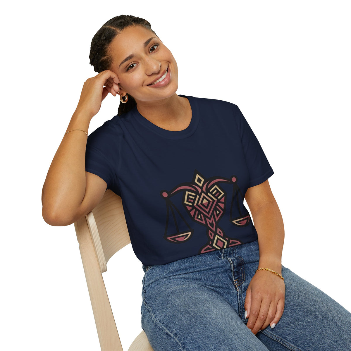 Libra Scales T-Shirt — Geometric Zodiac Libra Tee