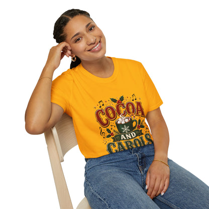 Cocoa and Carols T-Shirt — Cozy Holiday Cocoa Graphic Tee