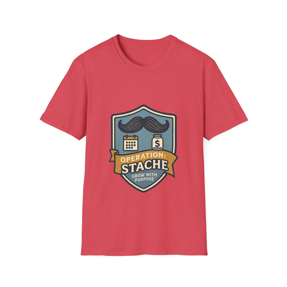 Mustache Badge T-Shirt — Stache Crest Graphic Tee - Trending Now - October 2026
