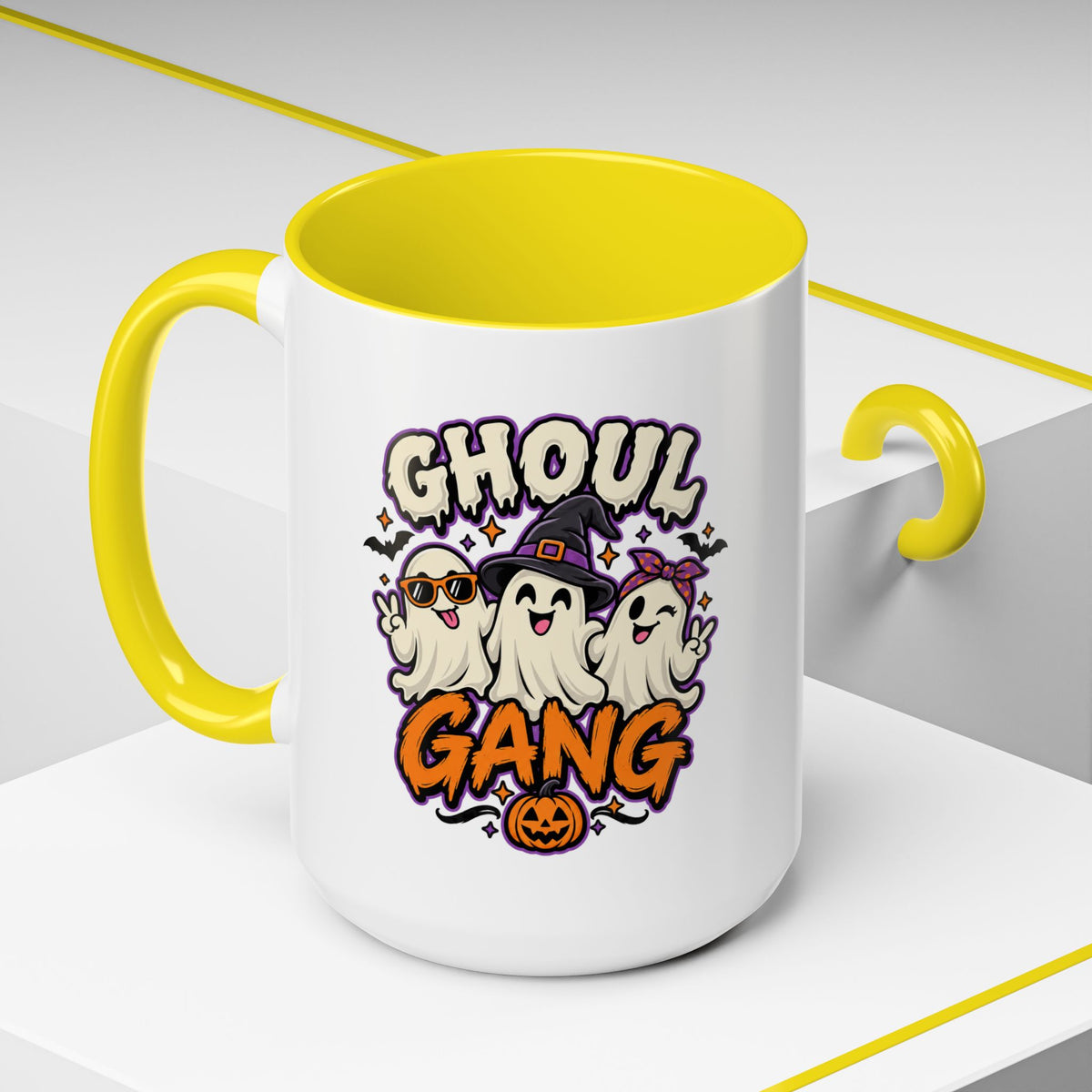 Ghoul Gang Coffee Mug — Cute Halloween Ghosts Accent Mug (11/15oz)