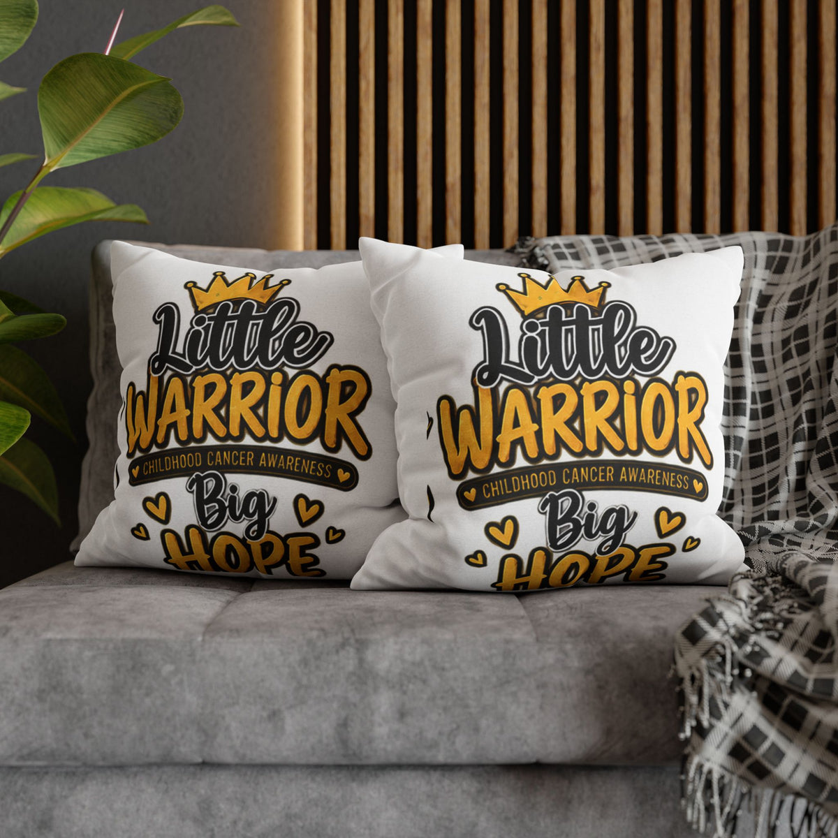 Pillowcase — "Little Warrior, Big Hope" Childhood Cancer Awareness