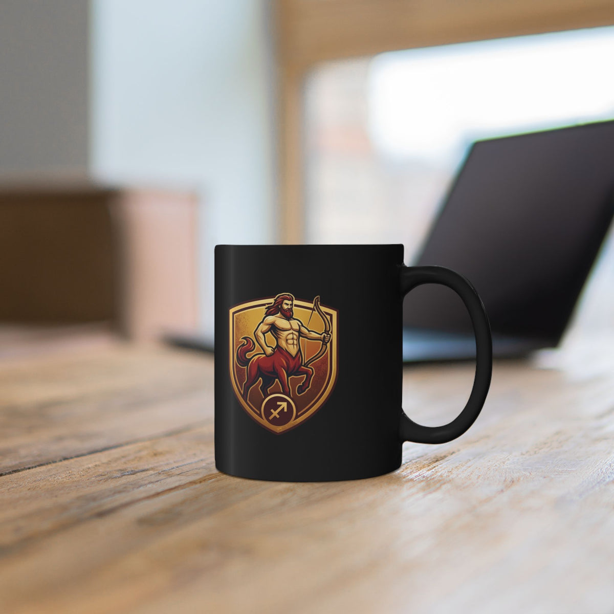 Sagittarius Centaur Archer Black Mug — Zodiac Coffee Cup