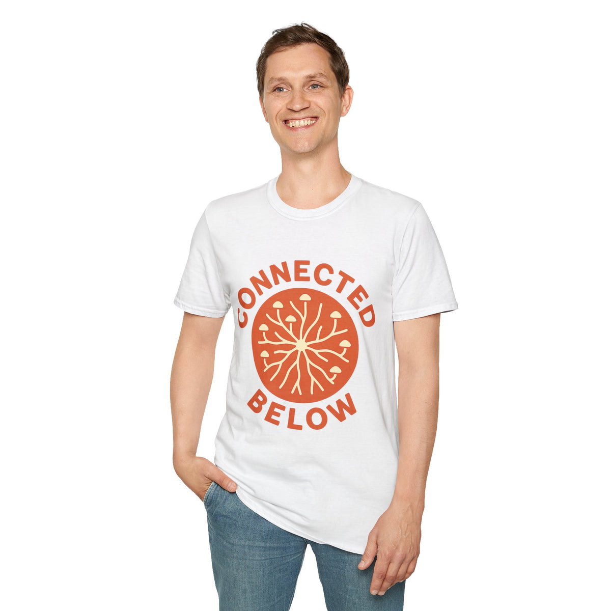 Connected Below Basketball Tee — Minimal Orange Logo T-Shirt - Trending Now - September 2026