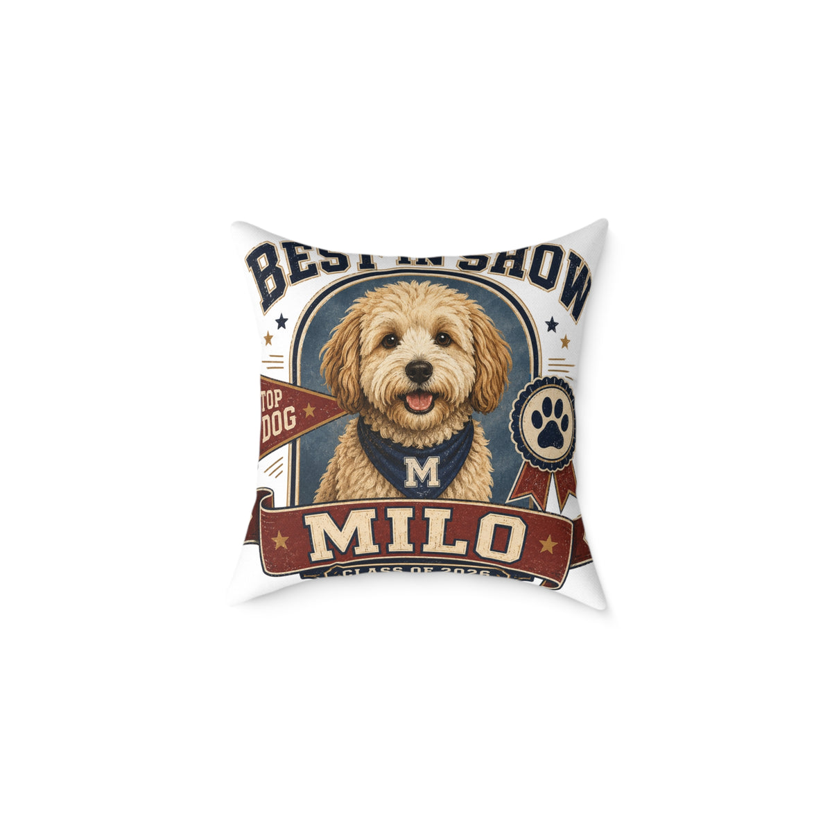 Best in Show Personalized Dog Pillow  Milo Bailey Dog Dad Mom — Milo Name Pet Throw Pillow