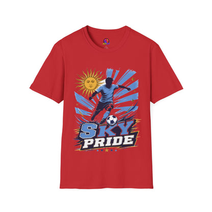 Uruguay Soccer Sky Pride T-Shirt — Argentina Sun Football Graphic Tee