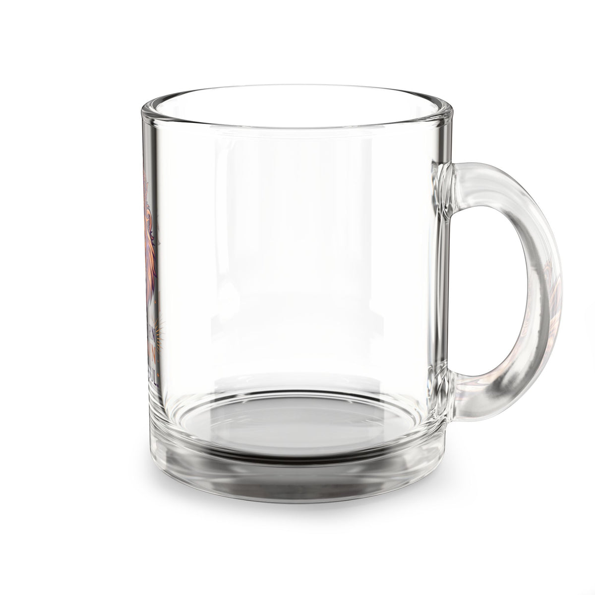 Leo Glass Mug — "Born with a Crown in My Soul" Lion Zodiac Coffee Cup