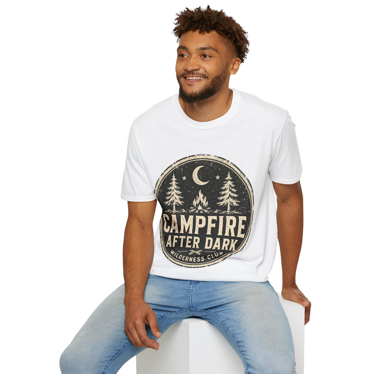 Campfire After Dark Tee — Vintage Wilderness Camping T-Shirt