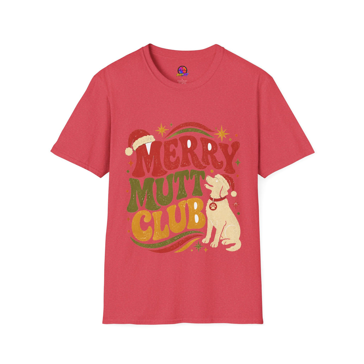 Merry Mutt Club T-Shirt — Retro Christmas Dog Lover Tee