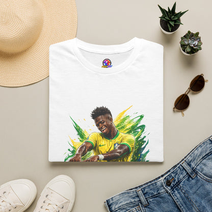 Brazil  Soccer Celebration T-Shirt — Brazilian Football Player Artwork