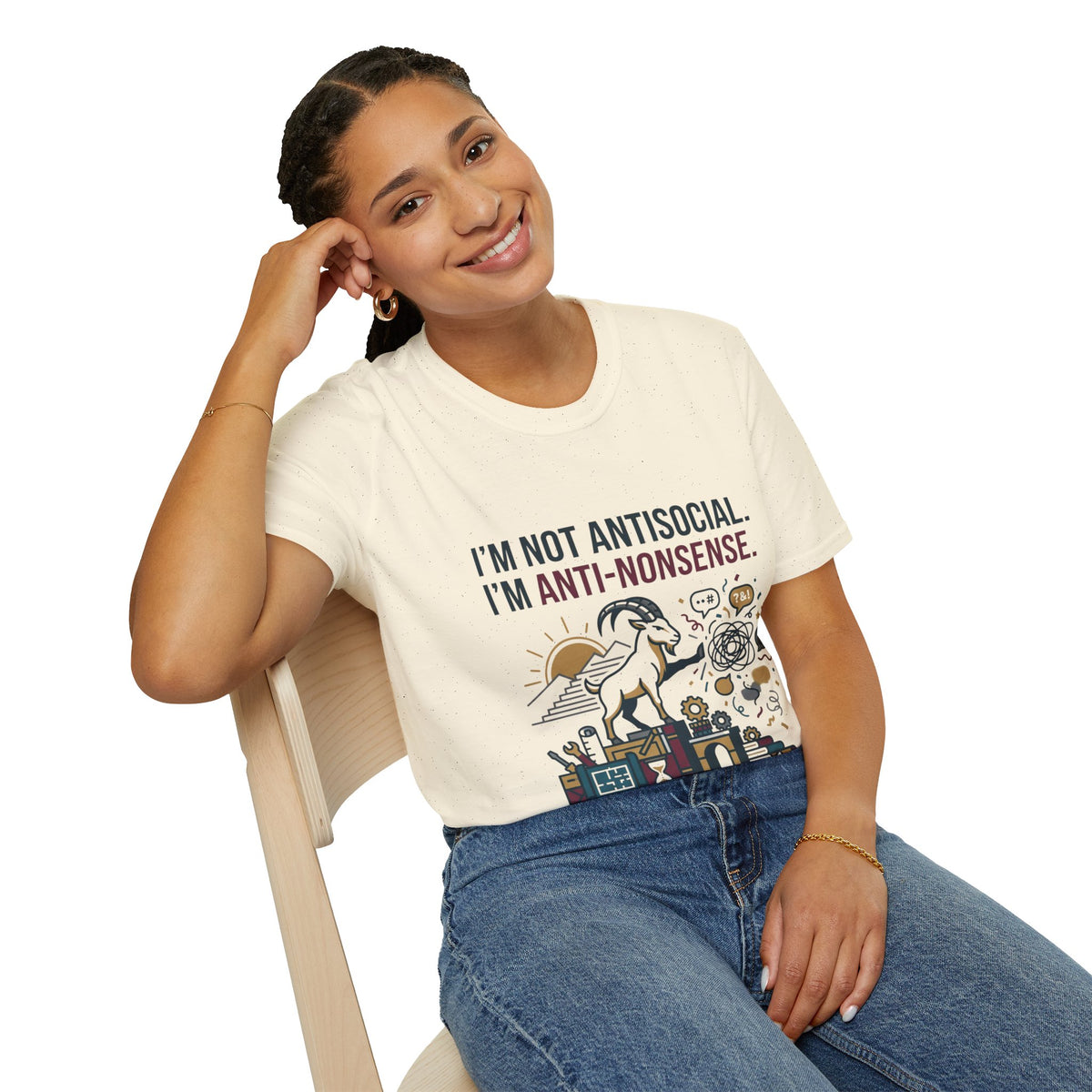 Capricorn T-Shirt — "I'm Not Antisocial, I'm Anti-Nonsense" Zodiac Tee