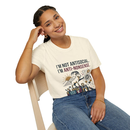 Capricorn T-Shirt — "I'm Not Antisocial, I'm Anti-Nonsense" Zodiac Tee