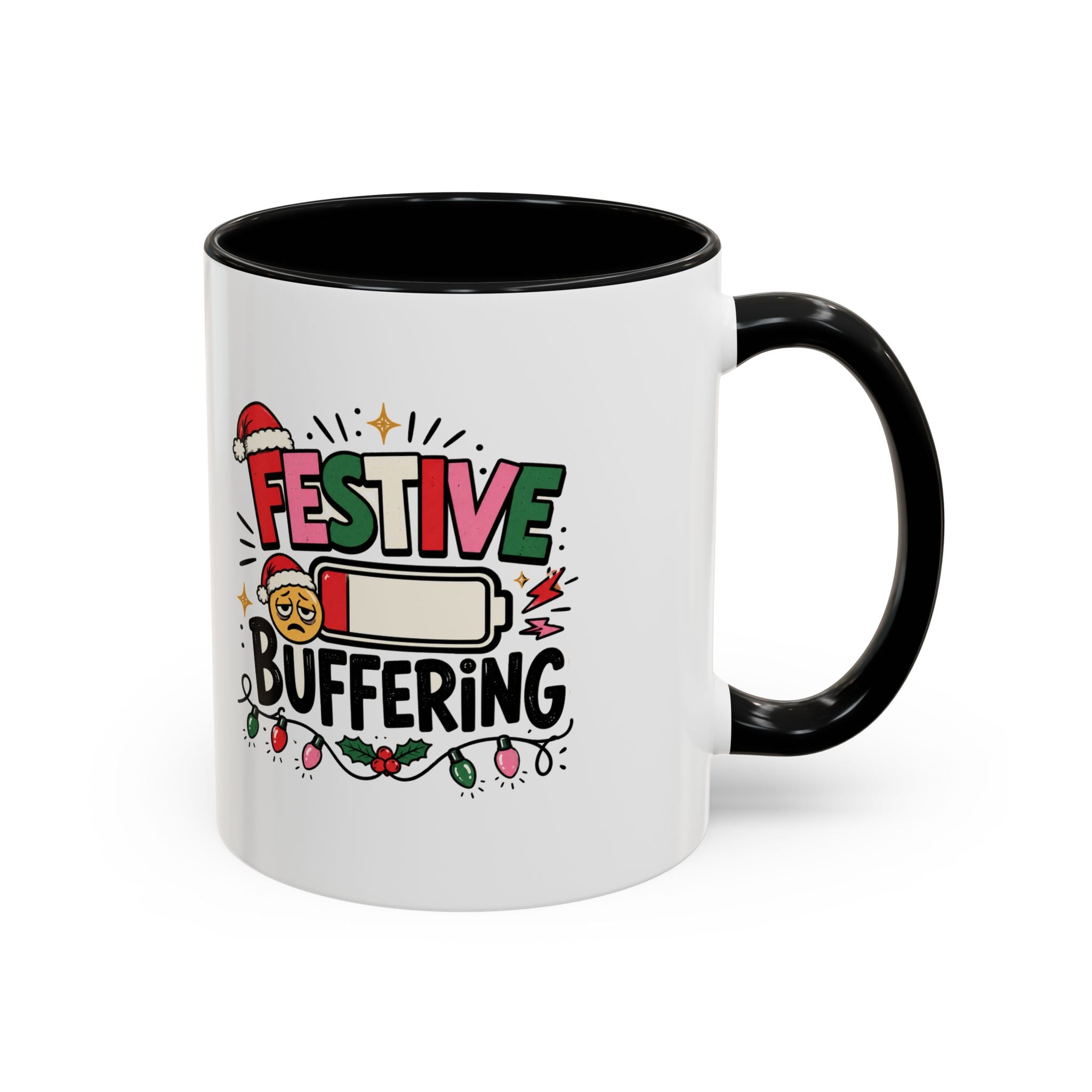 Modern Day Christmas Festive Buffering Mug — Funny Christmas Holiday Coffee Cup (11/15oz)