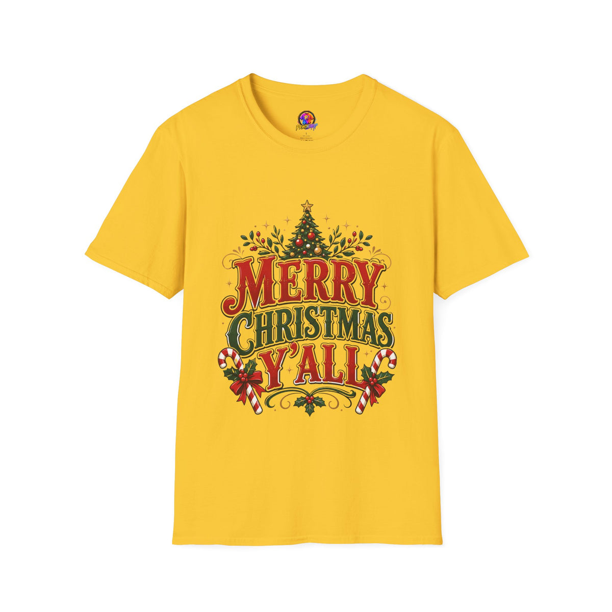 Merry Christmas Y'all T-Shirt — Festive Holiday Tree Tee