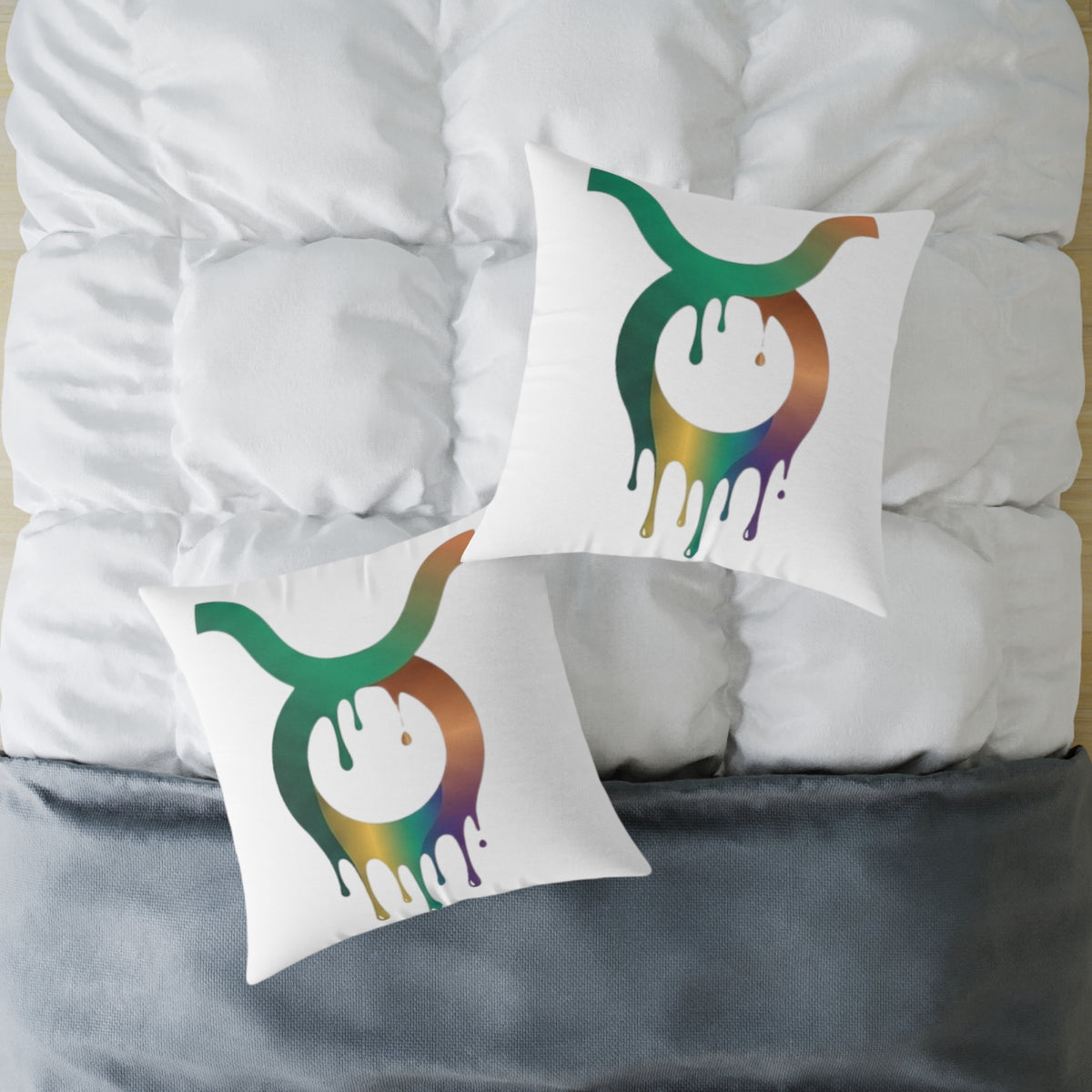 Zodiac Dripping Taurus Astrological Square Poly Canvas Pillow