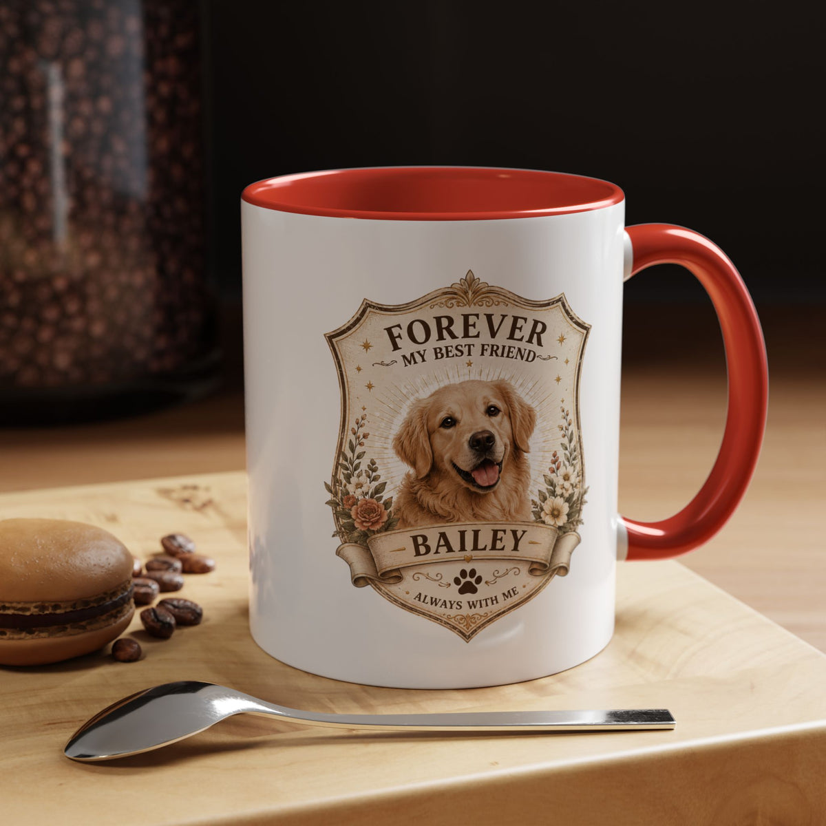 Milo Bailey Dog Dad Mom Golden Retriever Memorial Coffee Mug – “Forever My Best Friend” Personalized Dog Tribute