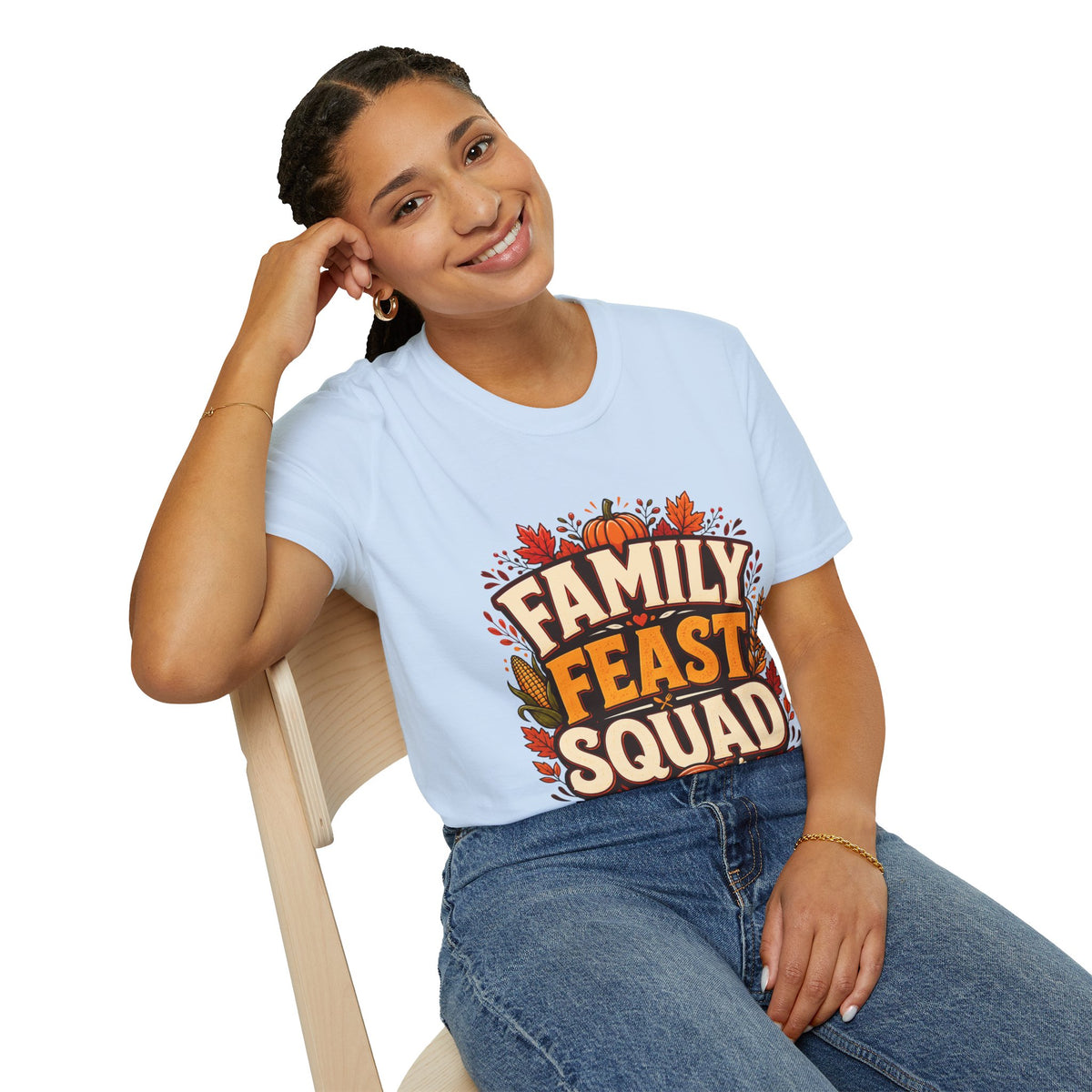 Thanksgiving T-Shirt Family Feast Squad T-Shirt — Thanksgiving Fall Harvest Tee