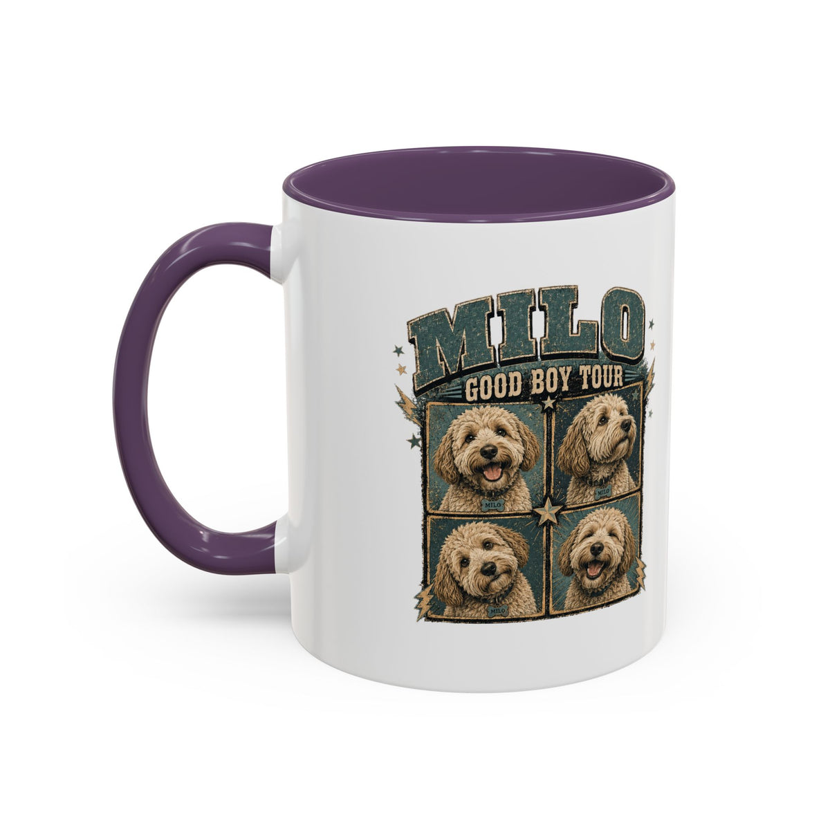 Milo Bailey Dog Dad Mom Milo 'Good Boy Tour' Accent Coffee Mug – Personalized Dog Photo Tribute