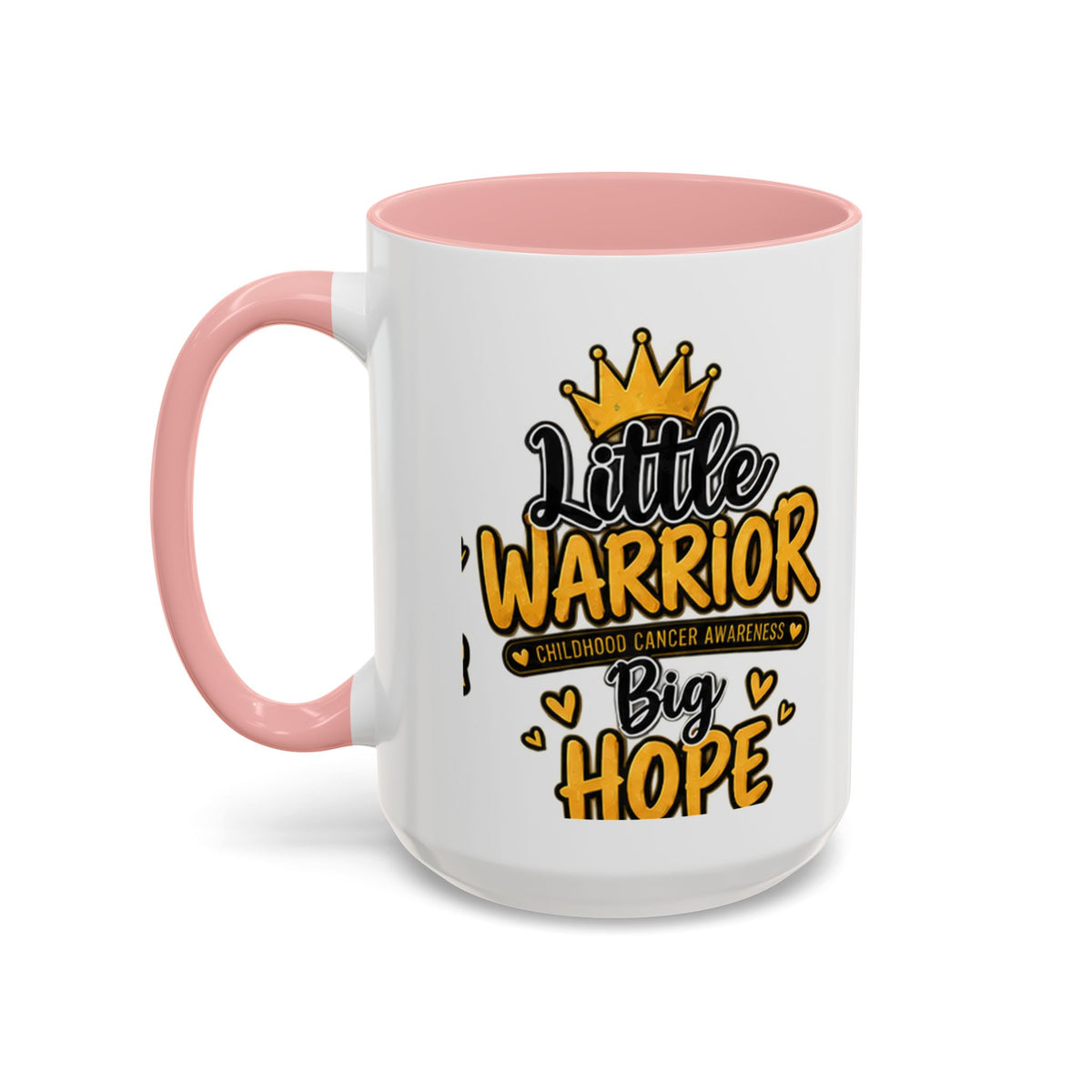 Little Warrior Childhood Cancer Awareness Coffee Mug – "Big Hope" Accent Mug