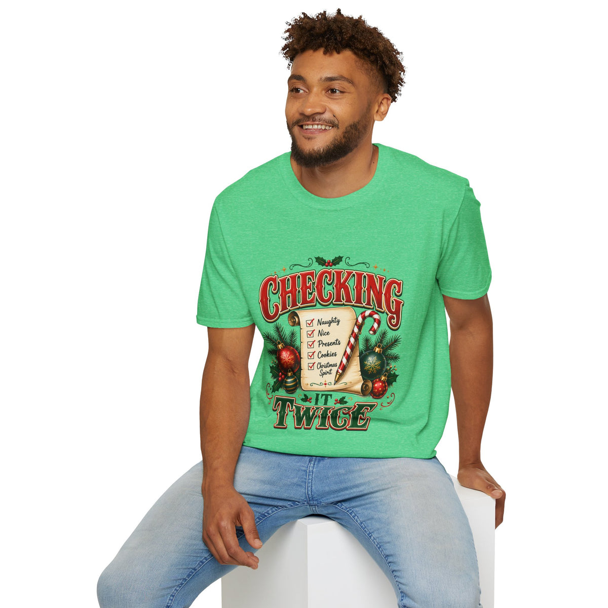 Checking It Twice Christmas T-Shirt — Naughty or Nice Holiday Tee