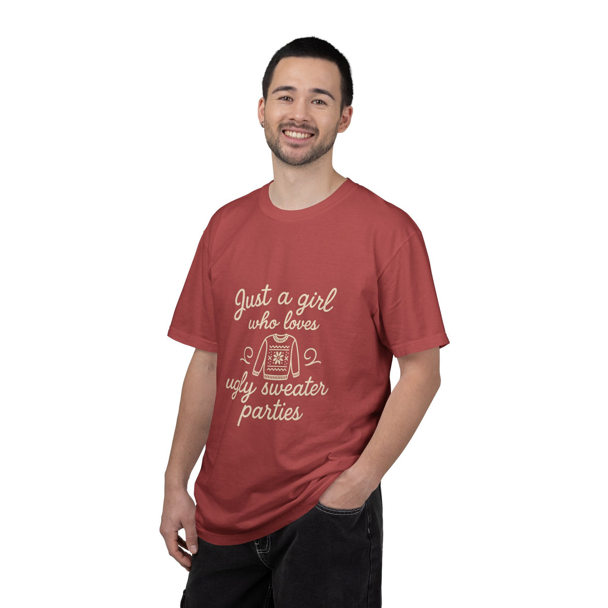 Ugly Sweater Party T-Shirt — "Just a Girl Who Loves Ugly Sweater Parties" - Trending Now - October 2026
