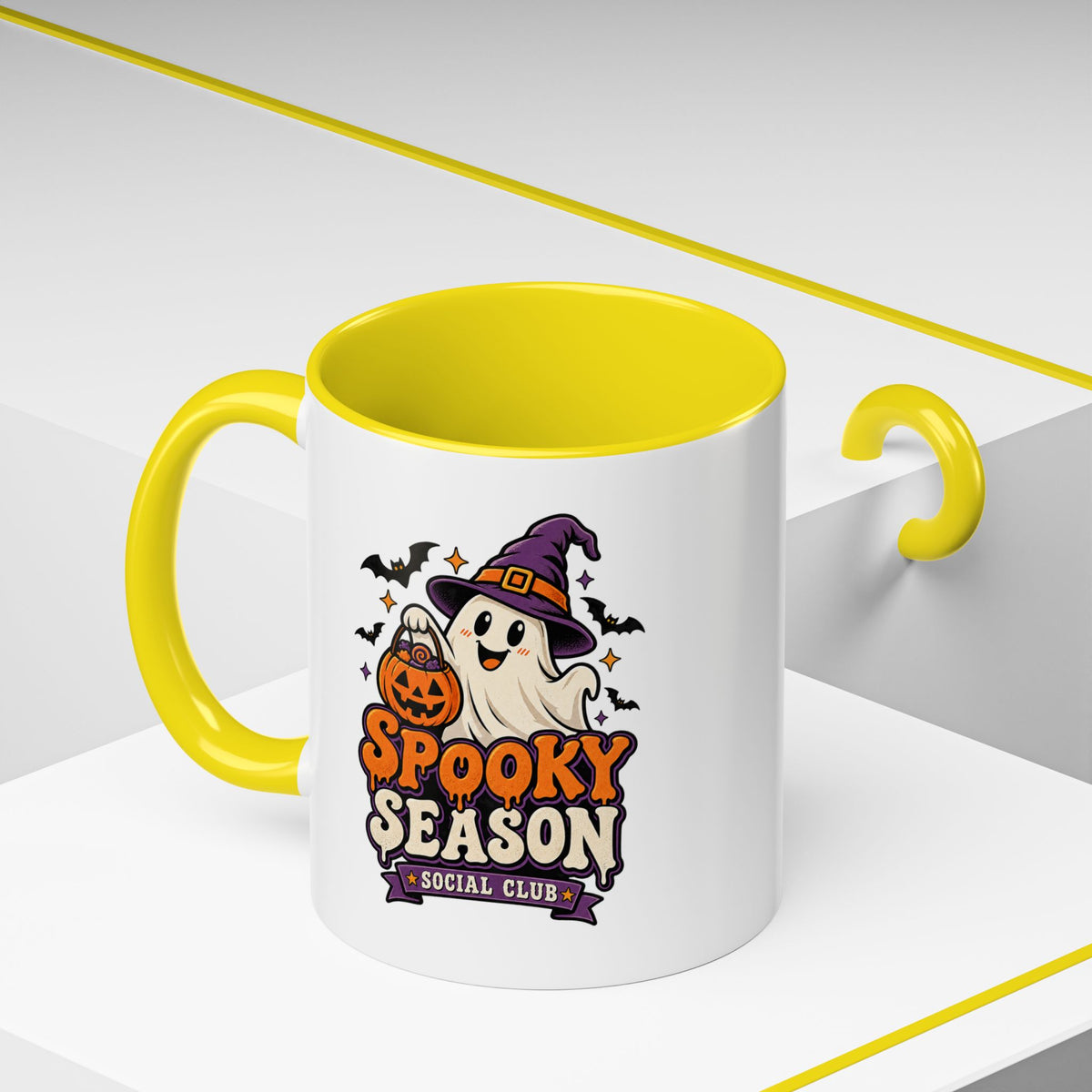 Spooky Season Coffee Mug — Cute Ghost Halloween Accent Mug (11/15oz)