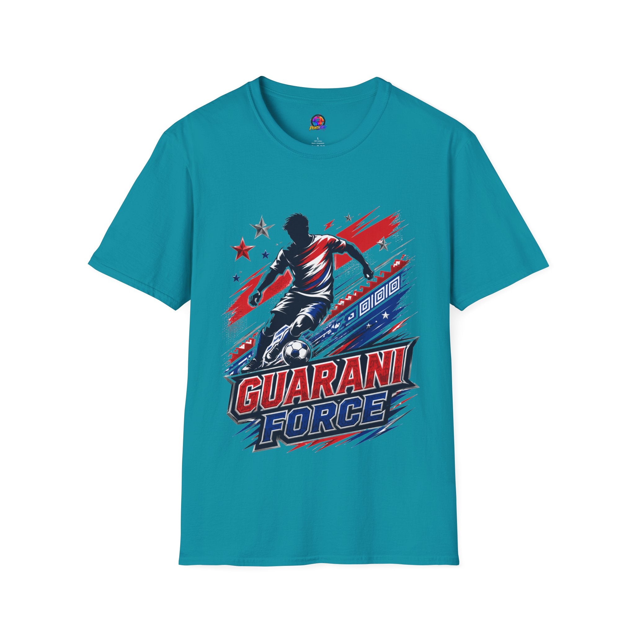 Paraguay Guarani Force Soccer T-Shirt — Red, White & Blue Futbol Fan Tee