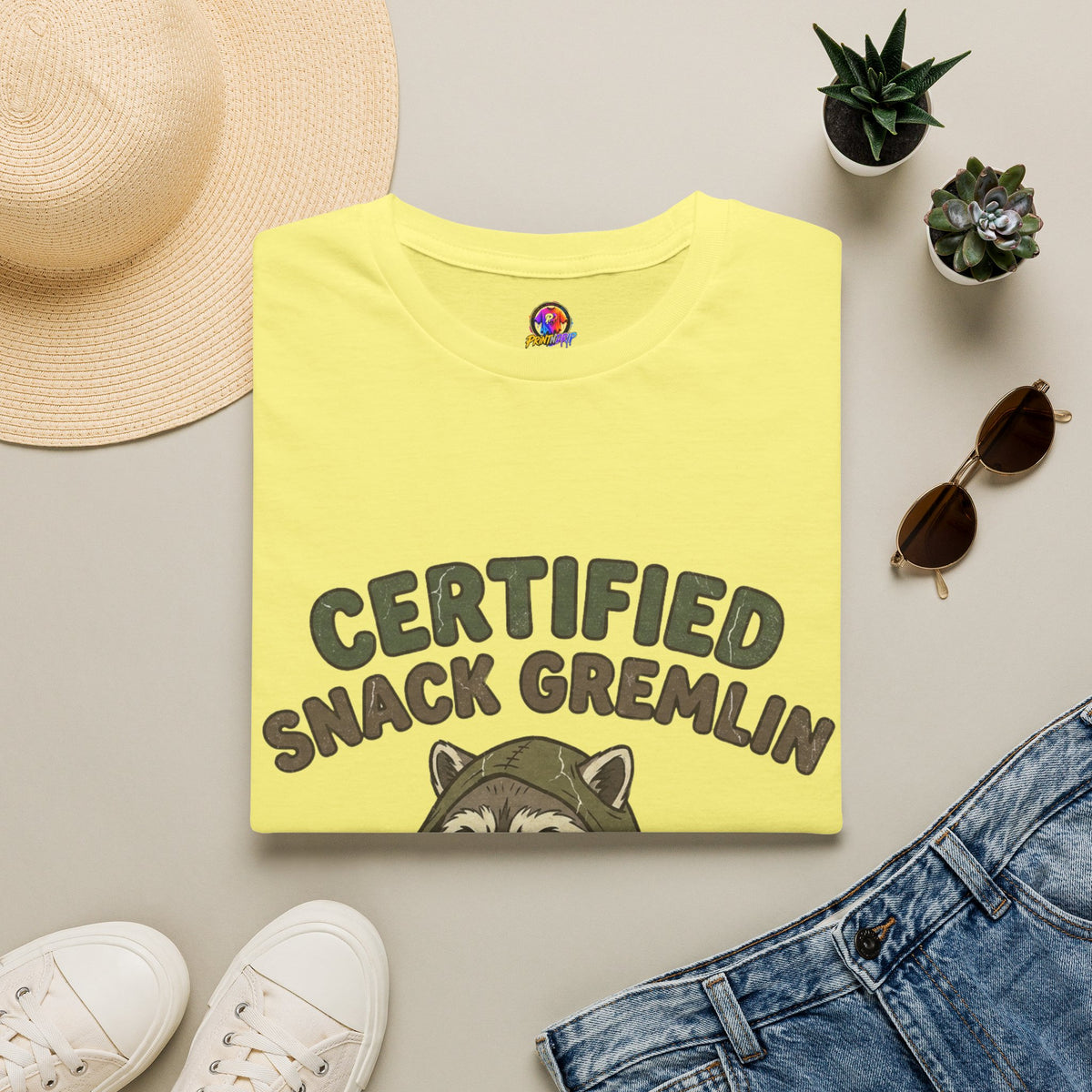 Certified Snack Gremlin T-Shirt — Funny Raccoon Snack Lover Tee