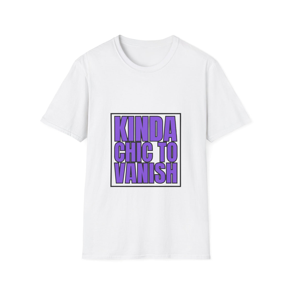 "Kinda Chic To Vanish" Bold Purple Typography Graphic Tee - Trending Now - September 2026