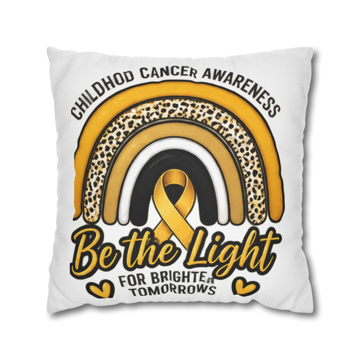 Childhood Cancer Awareness “Be the Light” Square Pillowcase
