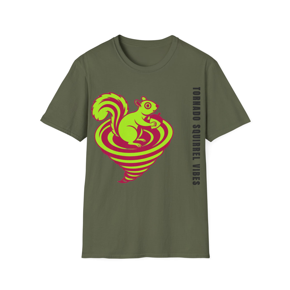 Squirrel Tornado T‑Shirt — Neon Retro Squirrel Whirl Graphic Tee - Trending Now - September 2026