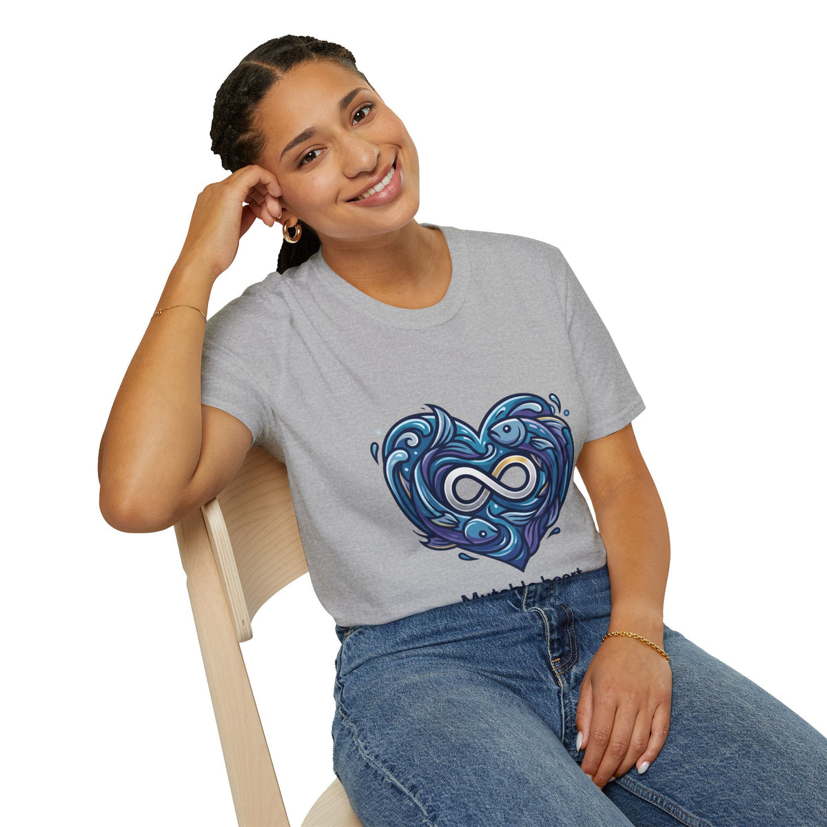 Pisces Infinity Heart T‑Shirt — Zodiac Ocean Love Tee