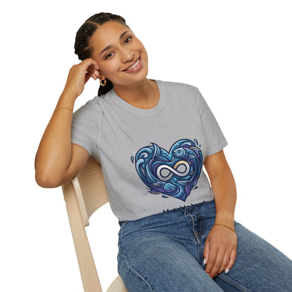 Pisces Infinity Heart T‑Shirt — Zodiac Ocean Love Tee