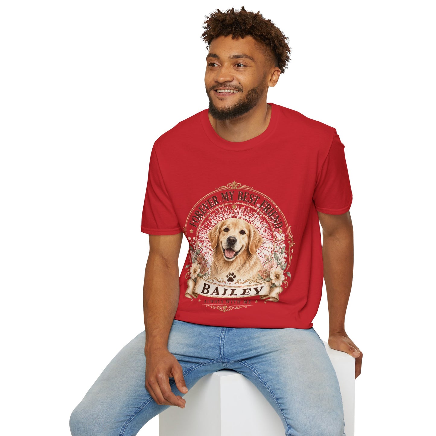 Forever My Best Friend Dog T-Shirt — Personalized Pet Name Golden Retriever Tee