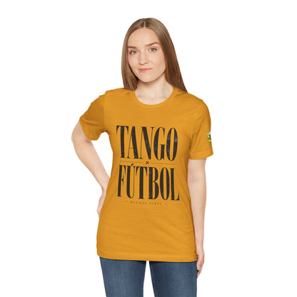 Argentina - Tango y Fútbol Graphic Tee - Bold Serif Soccer & Dance Shirt