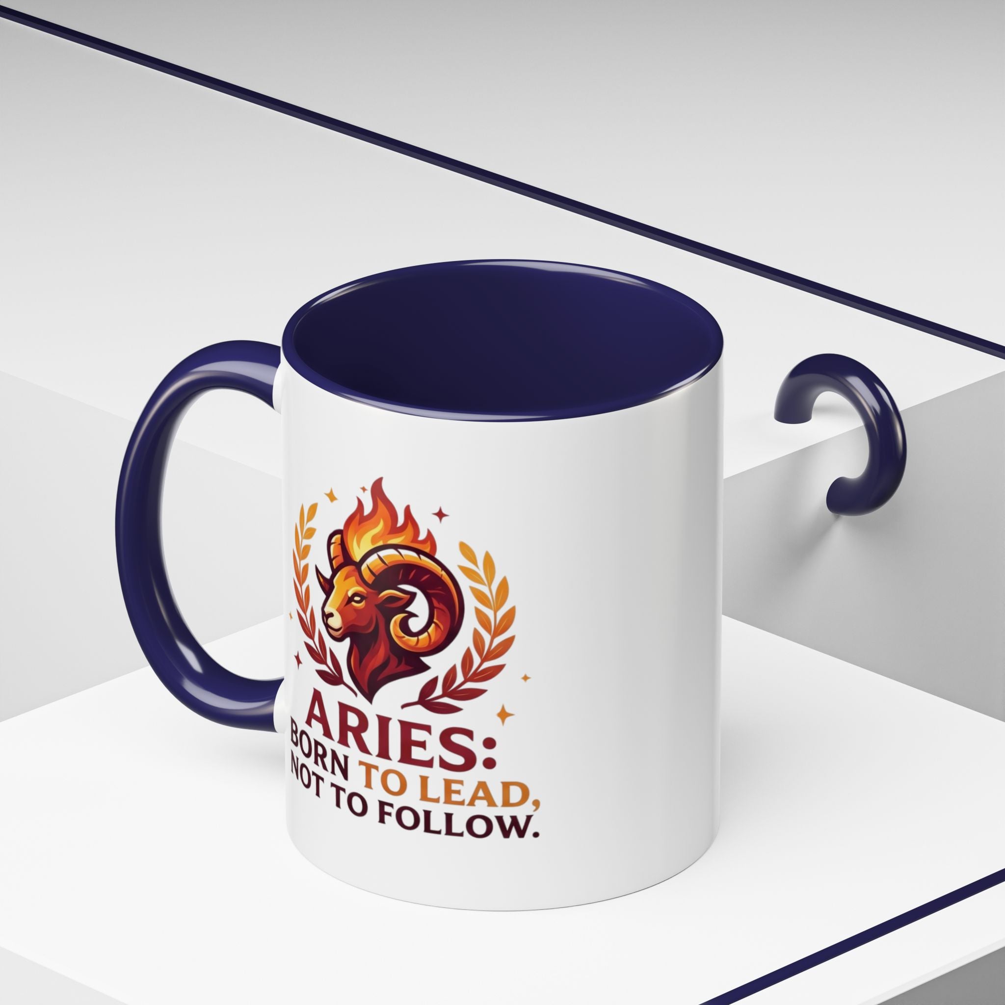 Aries Coffee Mug — "Aries: Born to Lead, Not to Follow" Zodiac Astrology Gift