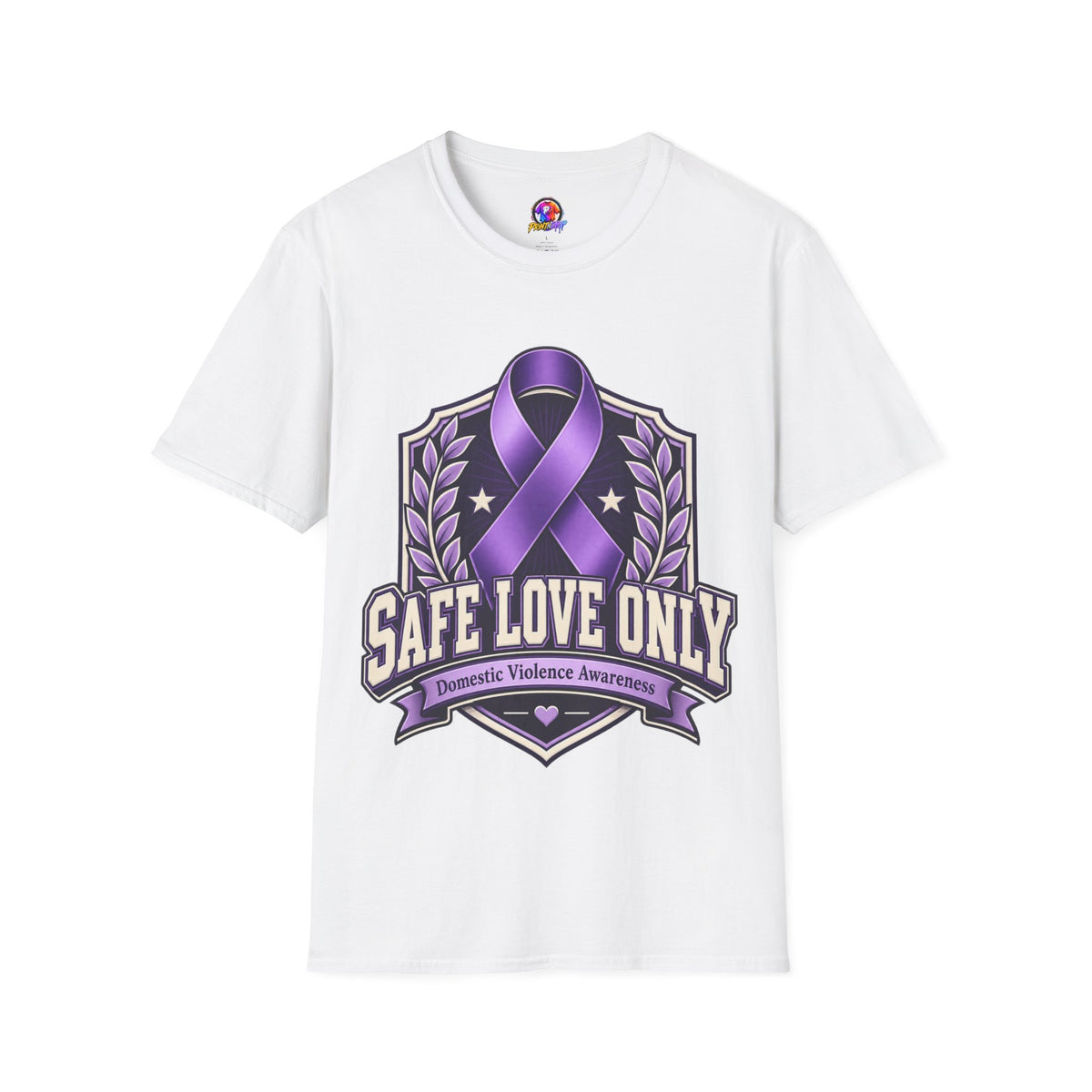 Domestic Violence Awareness T-Shirt — "Safe Love Only" Purple Ribbon Tee