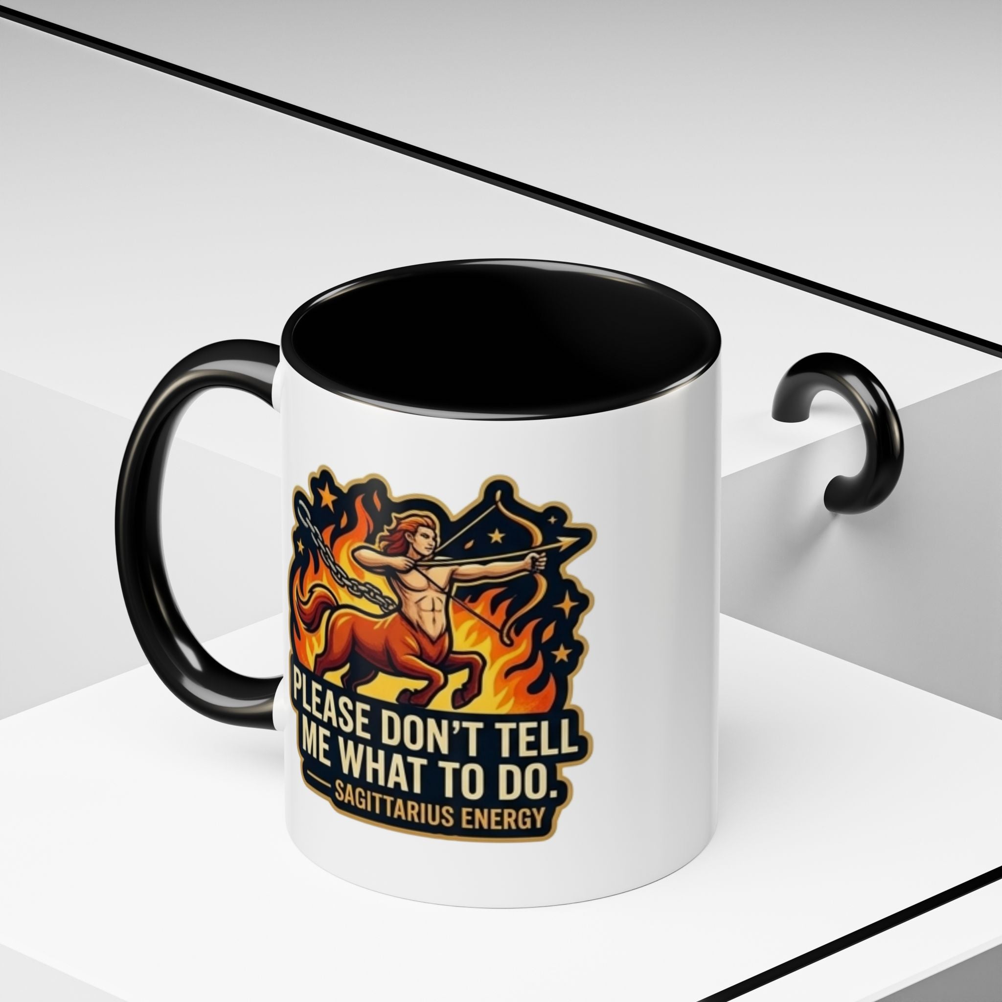 Sagittarius Coffee Mug — "Please Don't Tell Me What To Do" Zodiac Accent Mug (11/15oz)