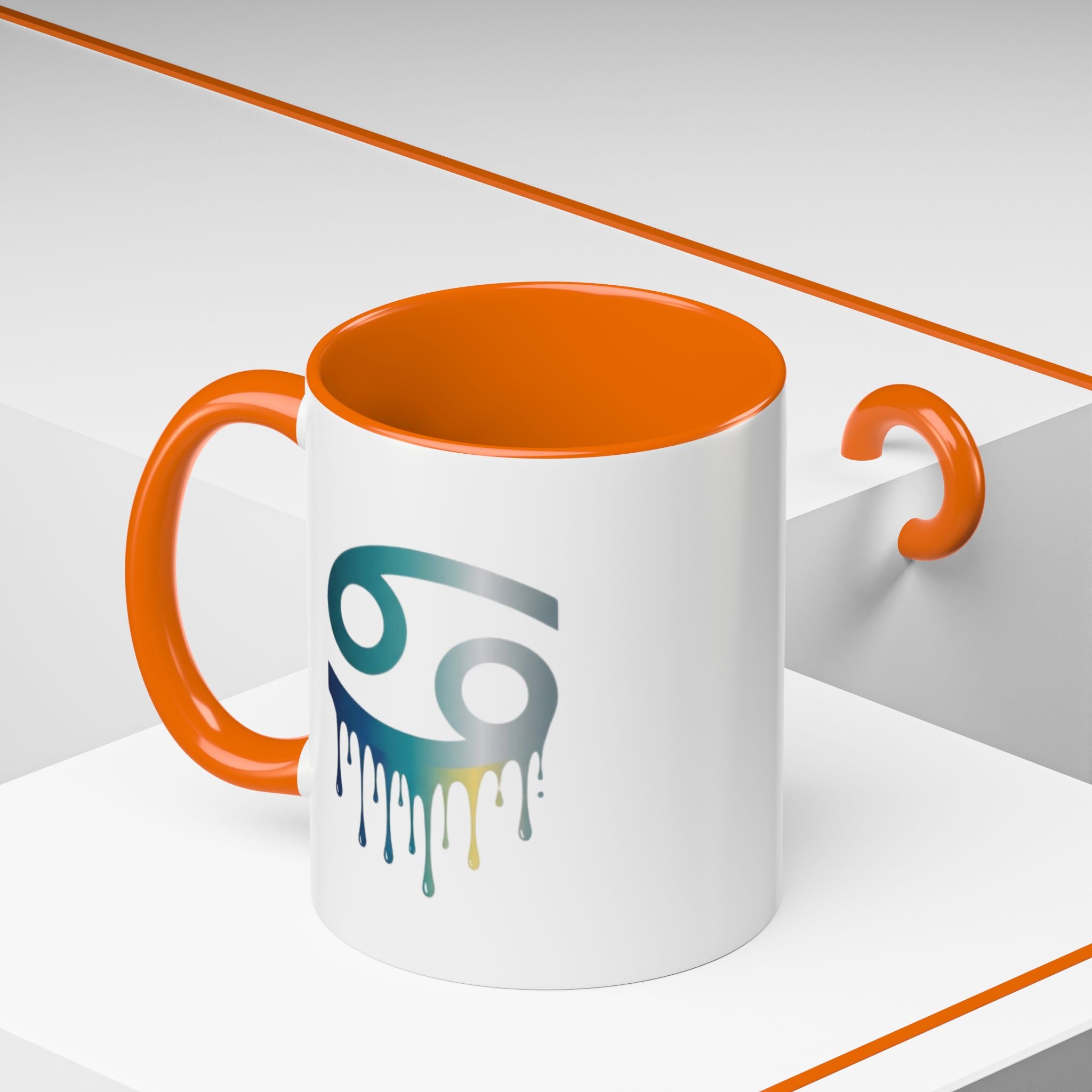 Cancer Zodiac Drip Accent Coffee Mug — Astrology Horoscope Gift